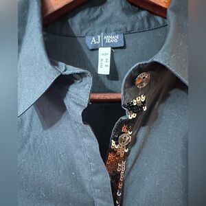 Black Armani button up shirt